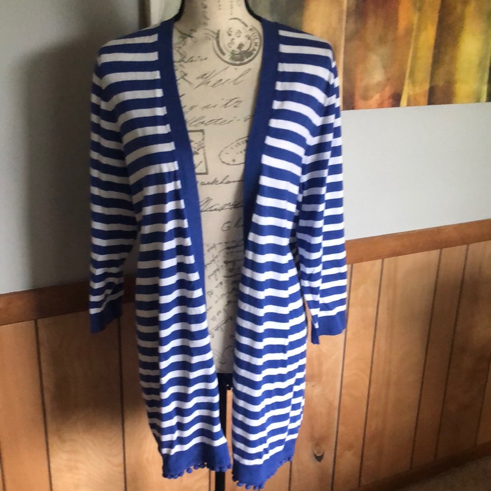 Talbots striped cardigan